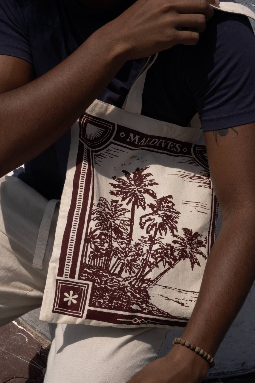 Stamp Tote - Maroon