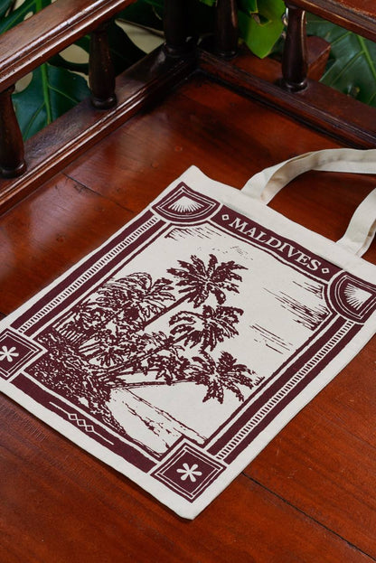 Stamp Tote - Maroon